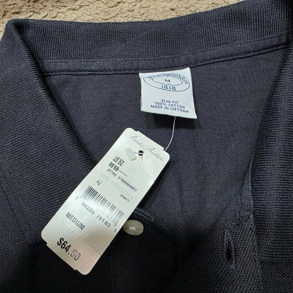 Brooks Brothers Slim Fit Polo Shirt Navy Men’s Medium New with Tags - Picture 4 of 7